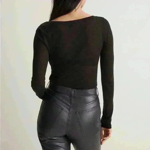 Madewell Scoopneck Long-Sleeve Tee Size XS True Black - Picture 3 of 8